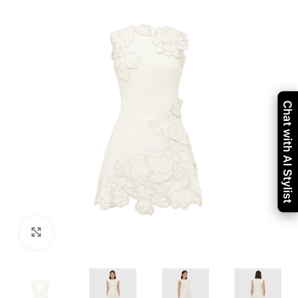 Leo Lin Floral appliqué mini dress